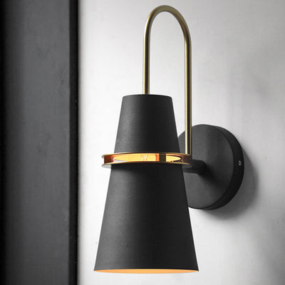 Contemporary Nordic Iron Conical 1-Light Wall Sconce Lamp For Bedroom & Living Room