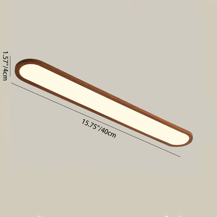 Lustre encastré LED ovale long en fer et acrylique vintage traditionnel pour couloir, chambre et salon 