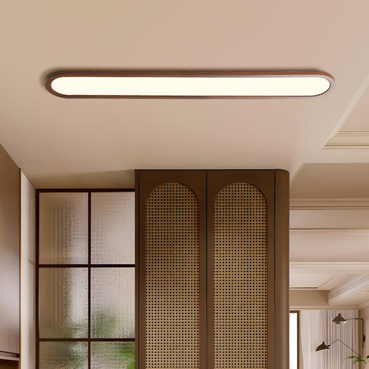 Lustre encastré LED ovale long en fer et acrylique vintage traditionnel pour couloir, chambre et salon 
