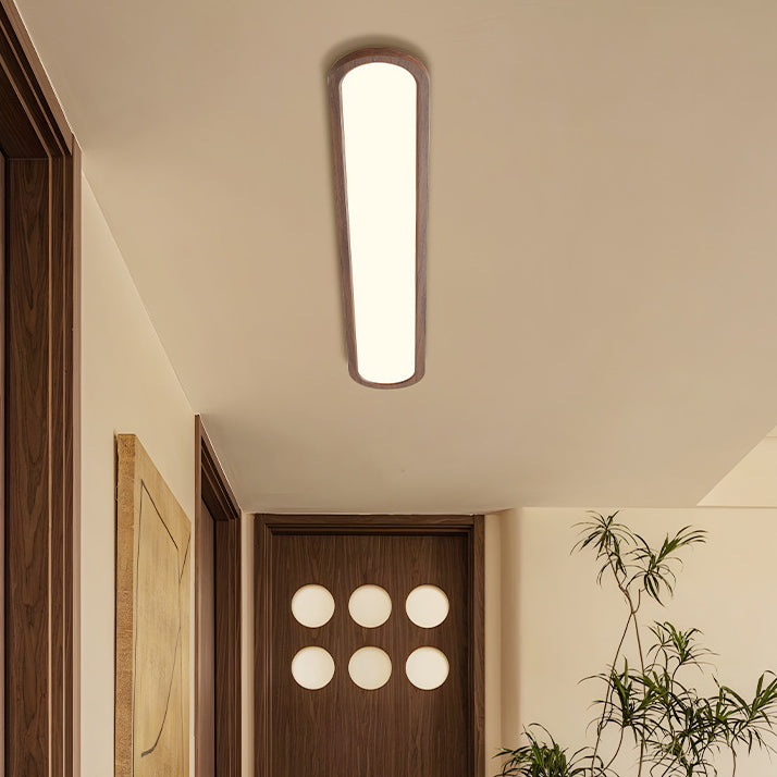 Lustre encastré LED ovale long en fer et acrylique vintage traditionnel pour couloir, chambre et salon 