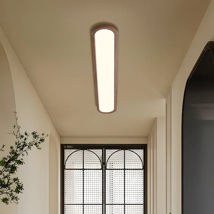 Lustre encastré LED ovale long en fer et acrylique vintage traditionnel pour couloir, chambre et salon 