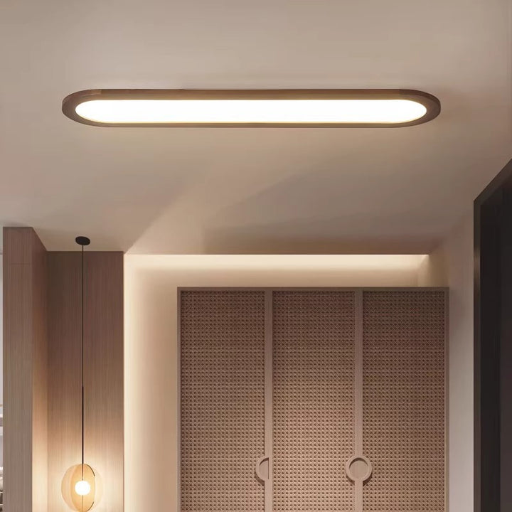 Lustre encastré LED ovale long en fer et acrylique vintage traditionnel pour couloir, chambre et salon 