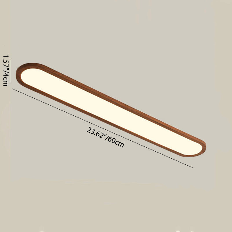 Lustre encastré LED ovale long en fer et acrylique vintage traditionnel pour couloir, chambre et salon 