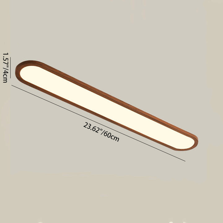 Lustre encastré LED ovale long en fer et acrylique vintage traditionnel pour couloir, chambre et salon 