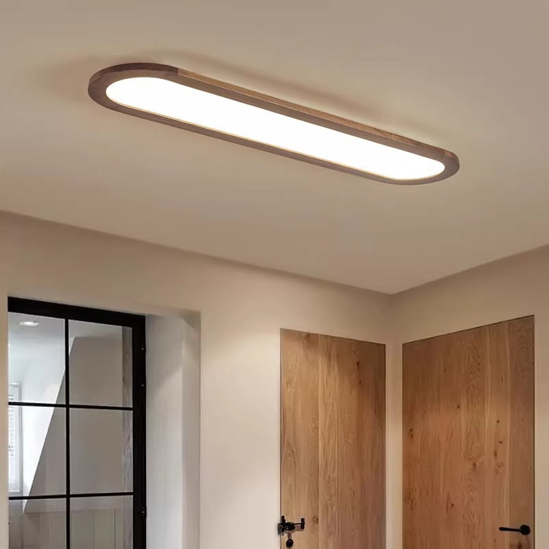 Lustre encastré LED ovale long en fer et acrylique vintage traditionnel pour couloir, chambre et salon 