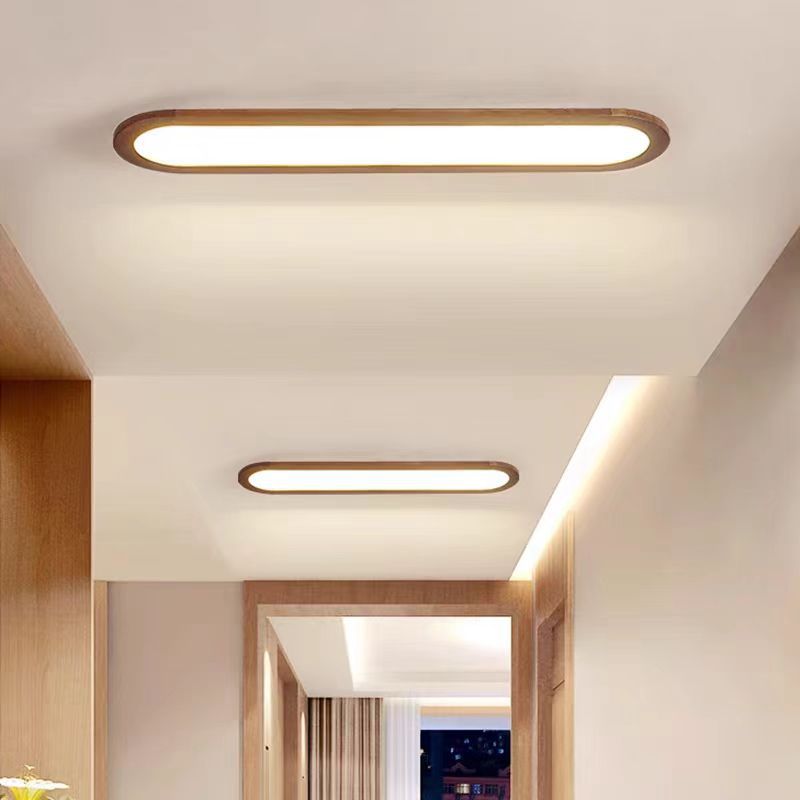 Lustre encastré LED ovale long en fer et acrylique vintage traditionnel pour couloir, chambre et salon 