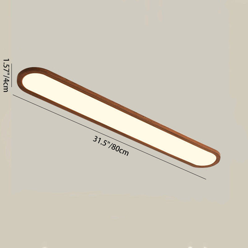 Lustre encastré LED ovale long en fer et acrylique vintage traditionnel pour couloir, chambre et salon 