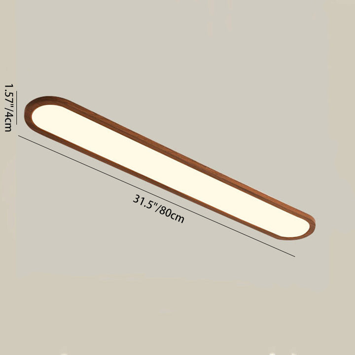 Lustre encastré LED ovale long en fer et acrylique vintage traditionnel pour couloir, chambre et salon 