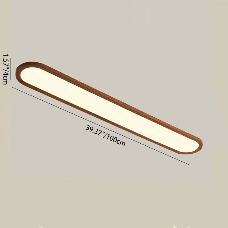 Lustre encastré LED ovale long en fer et acrylique vintage traditionnel pour couloir, chambre et salon 