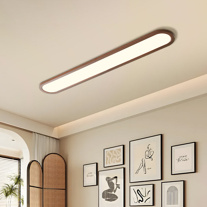 Lustre encastré LED ovale long en fer et acrylique vintage traditionnel pour couloir, chambre et salon 