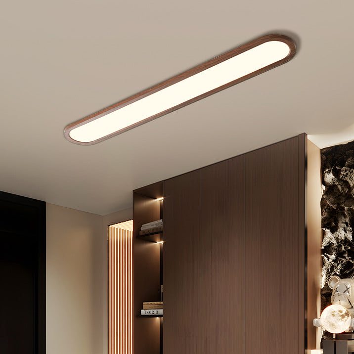 Lustre encastré LED ovale long en fer et acrylique vintage traditionnel pour couloir, chambre et salon 