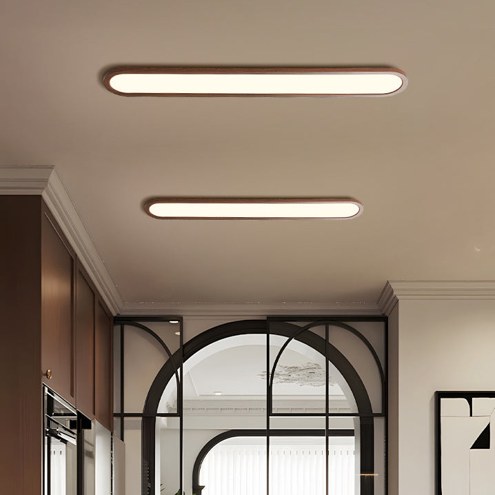 Lustre encastré LED ovale long en fer et acrylique vintage traditionnel pour couloir, chambre et salon 