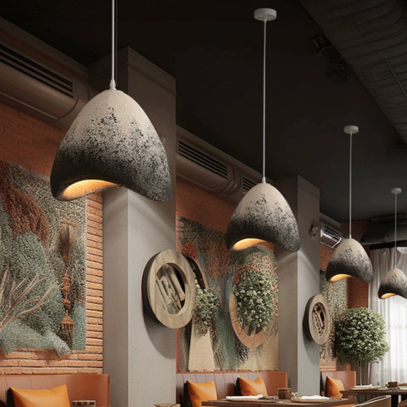 Contemporary Creative Polystyrene Cone Pendant Light 1-Light For Dining Room, Bedroom & Living Room