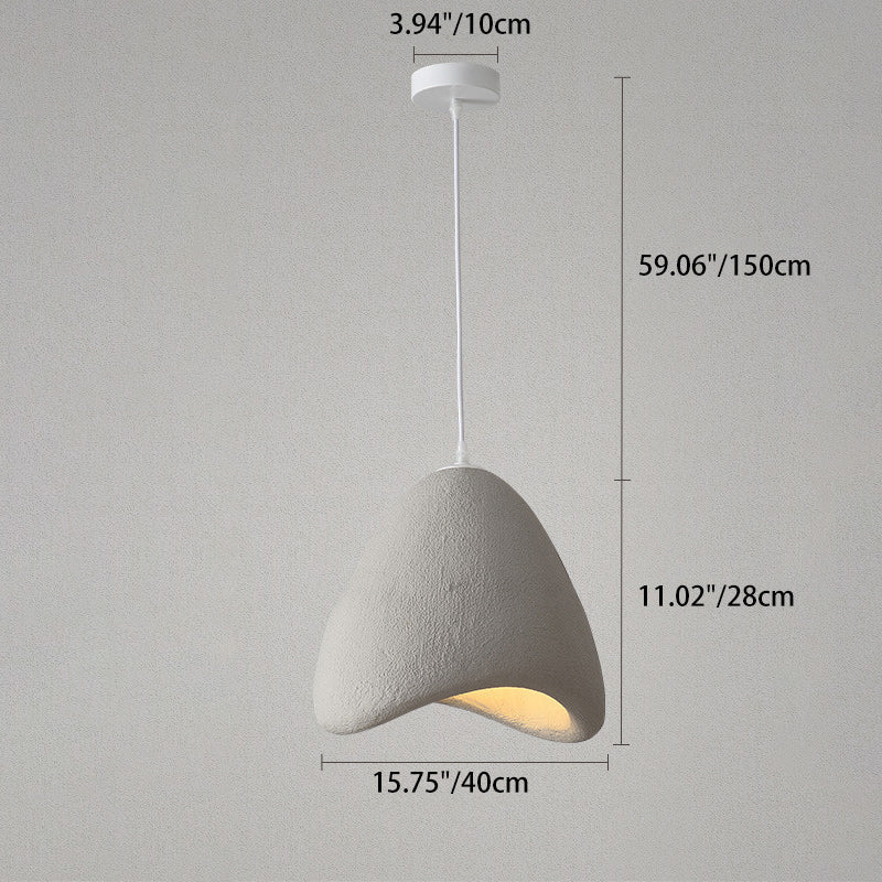 Contemporary Creative Polystyrene Cone Pendant Light 1-Light For Dining Room, Bedroom & Living Room