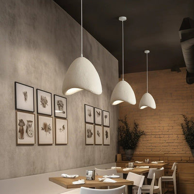 Contemporary Creative Polystyrene Cone Pendant Light 1-Light For Dining Room, Bedroom & Living Room