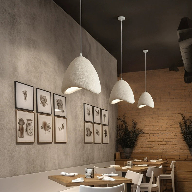 Contemporary Creative Polystyrene Cone Pendant Light 1-Light For Dining Room, Bedroom & Living Room