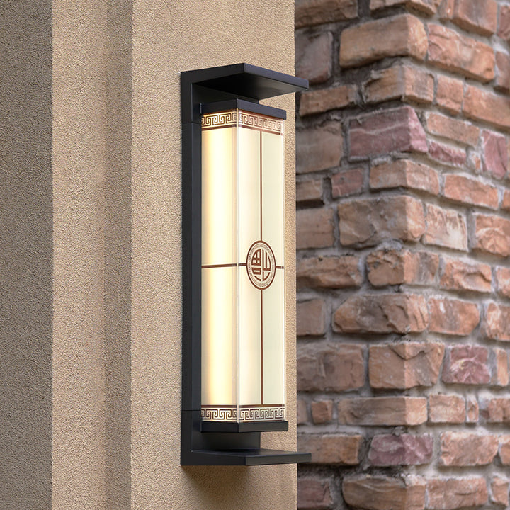Modern Minimalist Stainless Steel & Glass Rectangular Solar & Waterproof LED Wall Sconce Lamp For Outdoor Garden & Patio