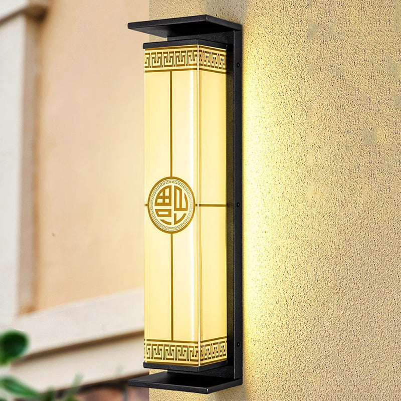Lampe murale LED solaire et étanche en acier inoxydable et verre rectangulaire moderne minimaliste pour jardin et patio extérieur 