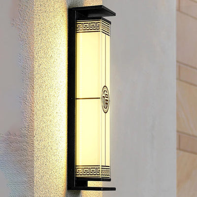 Lampe murale LED solaire et étanche en acier inoxydable et verre rectangulaire moderne minimaliste pour jardin et patio extérieur 