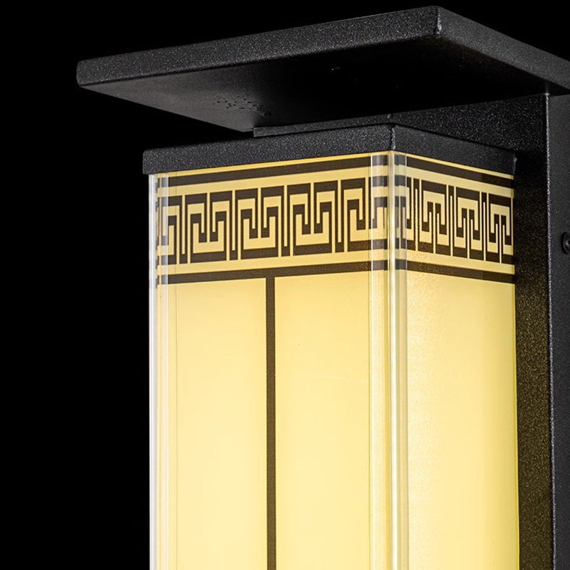 Lampe murale LED solaire et étanche en acier inoxydable et verre rectangulaire moderne minimaliste pour jardin et patio extérieur 