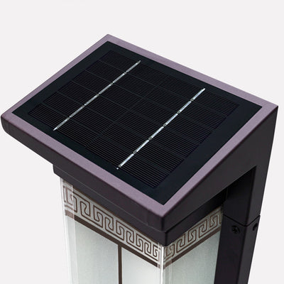 Lampe murale LED solaire et étanche en acier inoxydable et verre rectangulaire moderne minimaliste pour jardin et patio extérieur 