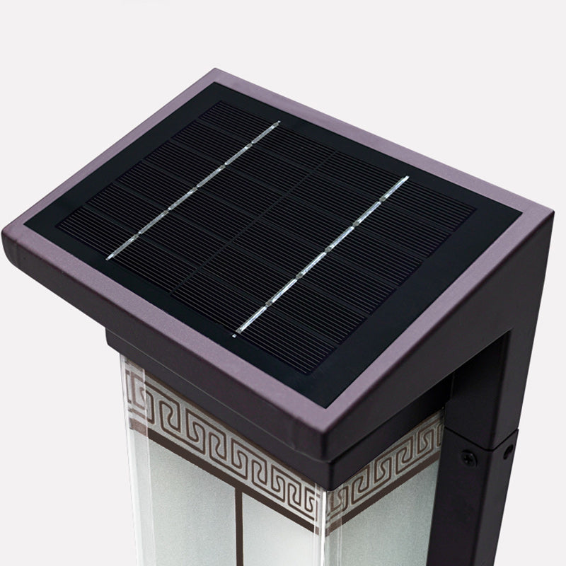 Lampe murale LED solaire et étanche en acier inoxydable et verre rectangulaire moderne minimaliste pour jardin et patio extérieur 