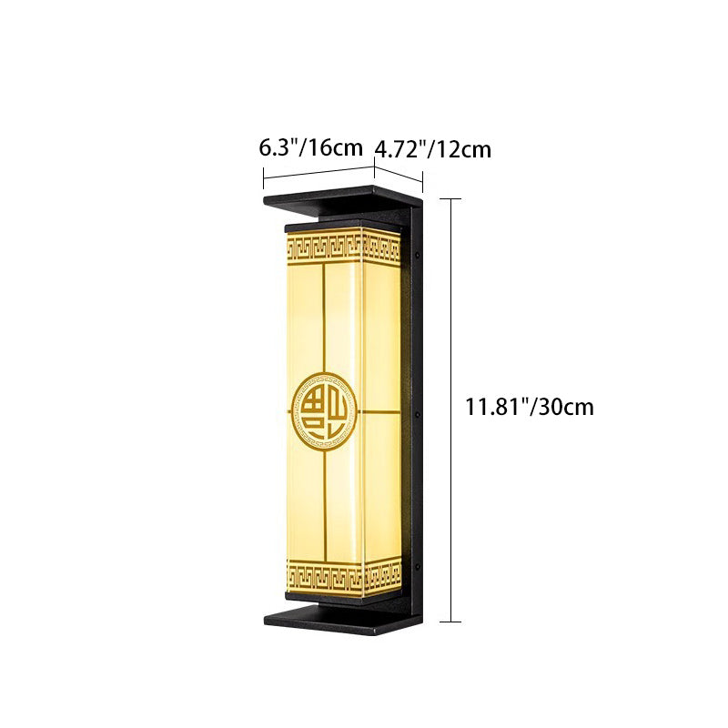 Modern Minimalist Stainless Steel &amp; Glass Rectangular Solar &amp; Waterproof LED Wall Sconce Lamp For Outdoor Garden &amp; Patio