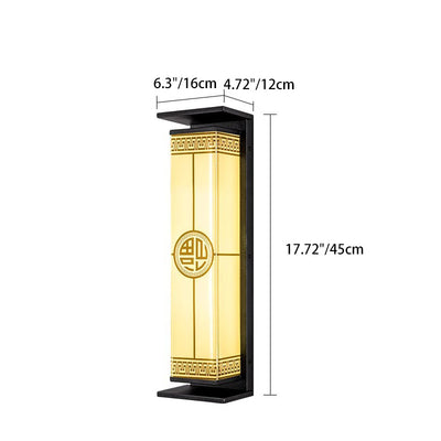 Lampe murale LED solaire et étanche en acier inoxydable et verre rectangulaire moderne minimaliste pour jardin et patio extérieur 