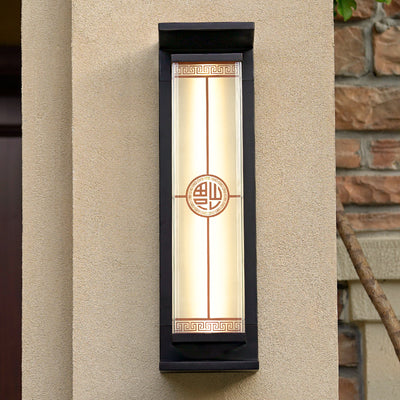 Lampe murale LED solaire et étanche en acier inoxydable et verre rectangulaire moderne minimaliste pour jardin et patio extérieur 