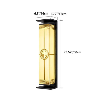 Lampe murale LED solaire et étanche en acier inoxydable et verre rectangulaire moderne minimaliste pour jardin et patio extérieur 