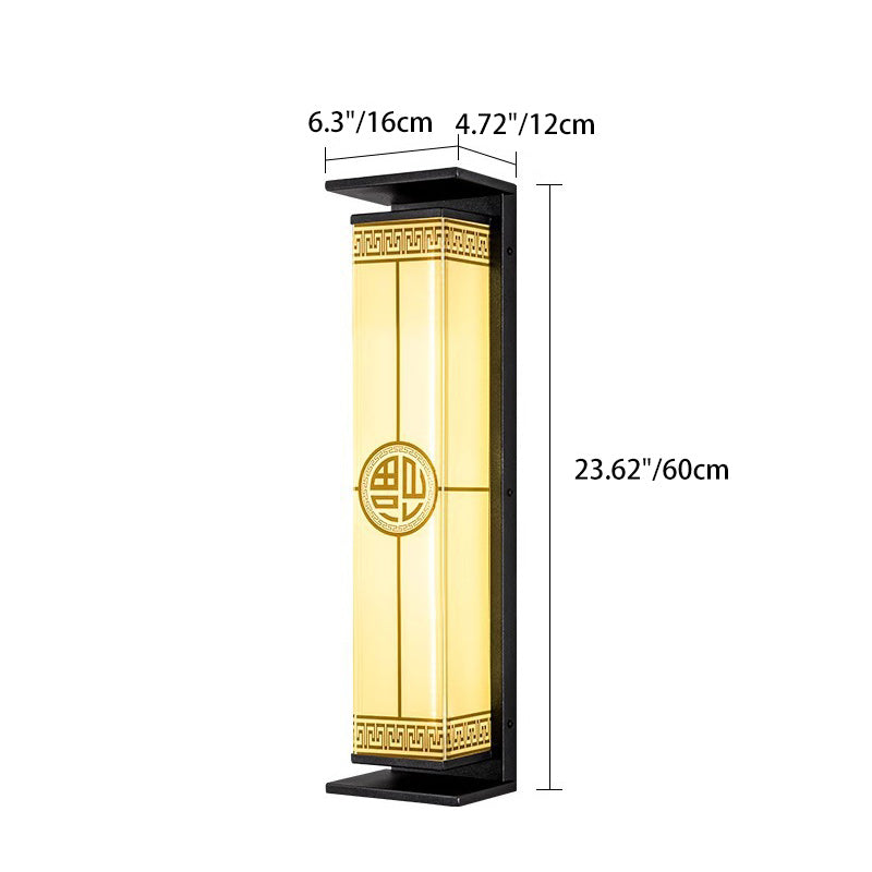 Lampe murale LED solaire et étanche en acier inoxydable et verre rectangulaire moderne minimaliste pour jardin et patio extérieur 