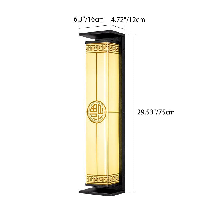 Lampe murale LED solaire et étanche en acier inoxydable et verre rectangulaire moderne minimaliste pour jardin et patio extérieur 