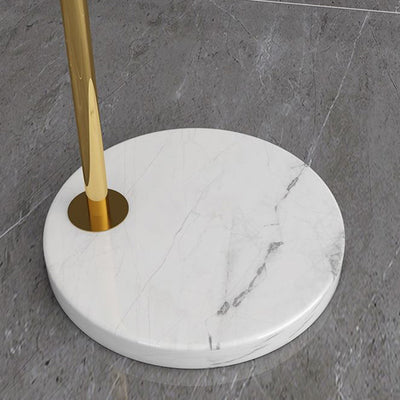 Contemporary Nordic Iron, Marble & Glass Round 1-Light Standing Floor Lamp With Adjustable Head For Living Room & Bedroom