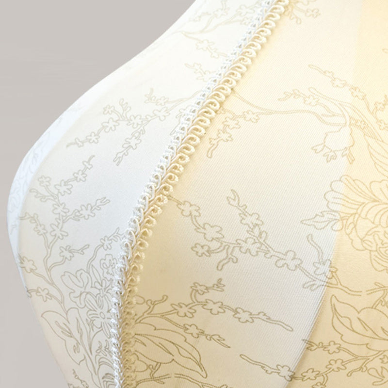 Lampe de sol traditionnelle française en métal et tissu ovale à 1 lumière pour salon et chambre 
