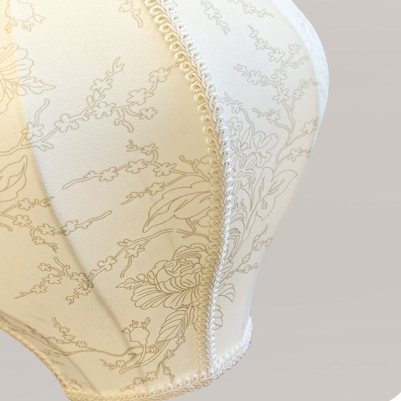 Lampe de sol traditionnelle française en métal et tissu ovale à 1 lumière pour salon et chambre 