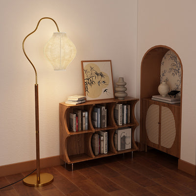Lampe de sol traditionnelle française en métal et tissu ovale à 1 lumière pour salon et chambre 