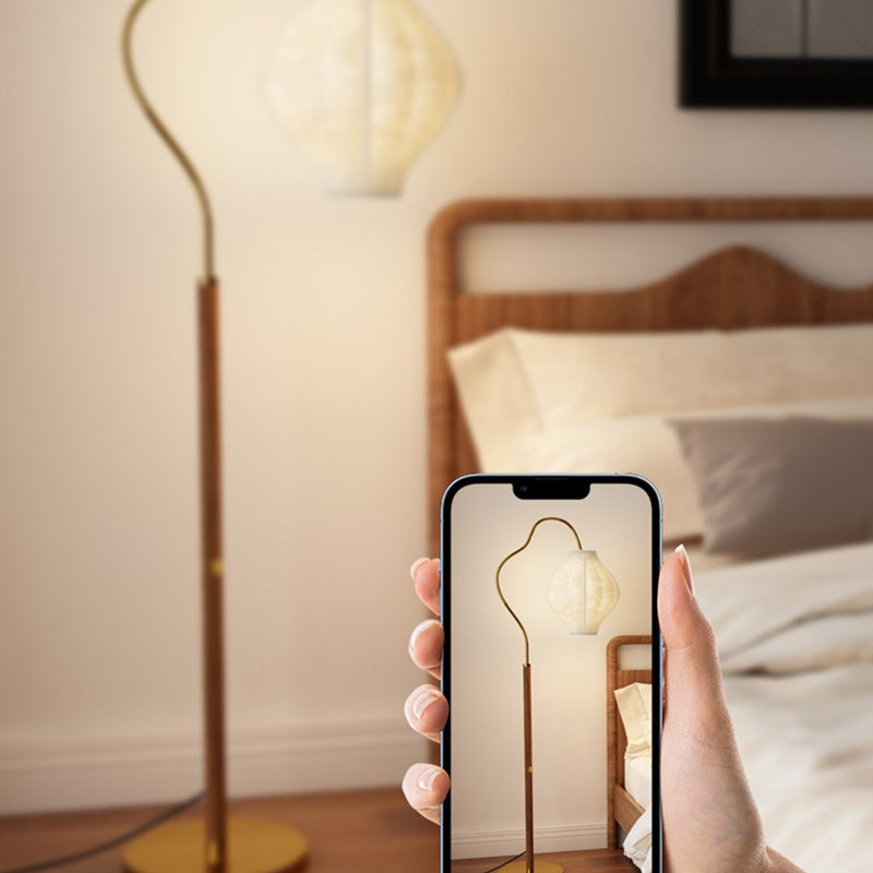 Lampe de sol traditionnelle française en métal et tissu ovale à 1 lumière pour salon et chambre 