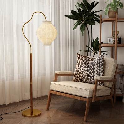 Lampe de sol traditionnelle française en métal et tissu ovale à 1 lumière pour salon et chambre 