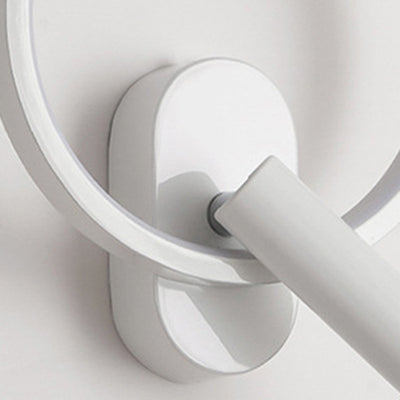 Applique murale LED ronde en aluminium, fer et silicone nordique contemporain avec projecteur réglable pour chambre à coucher et salon 