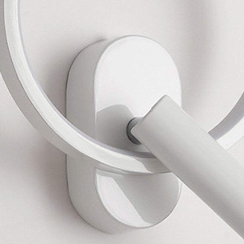 Applique murale LED ronde en aluminium, fer et silicone nordique contemporain avec projecteur réglable pour chambre à coucher et salon 