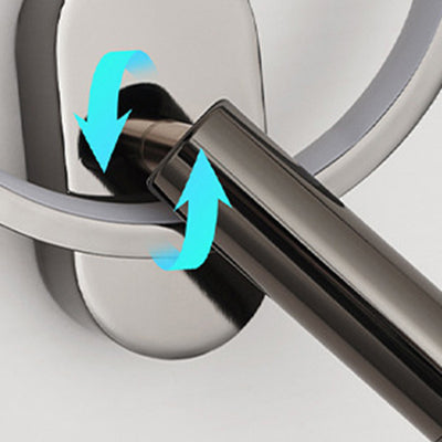 Applique murale LED ronde en aluminium, fer et silicone nordique contemporain avec projecteur réglable pour chambre à coucher et salon 