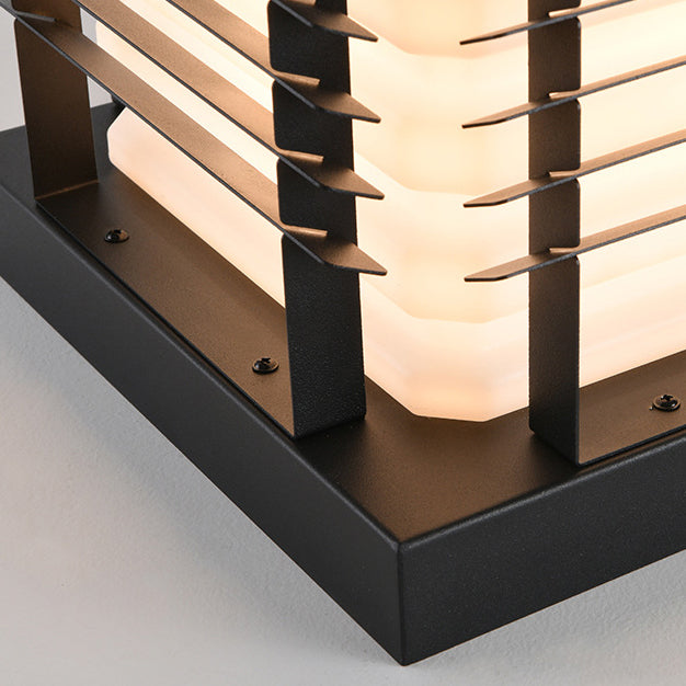 Modern Minimalist Metal, Rotomolded &amp; Acrylic Square LED Outdoor Light With Solar &amp; Waterproof Design For Garden &amp; Patio