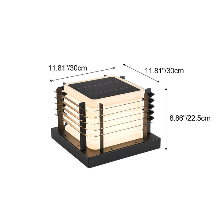 Lumière extérieure LED carrée moderne minimaliste en métal, rotomoulée et acrylique avec design solaire et étanche pour jardin et patio 