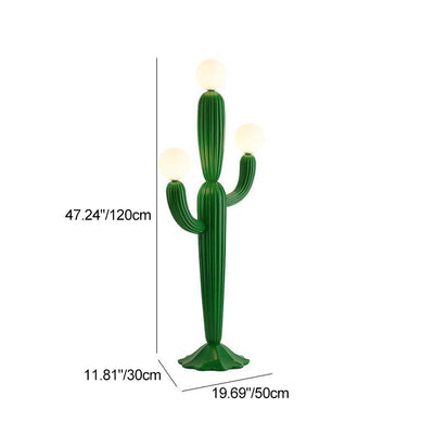 Zeitgenössische kreative Harz- & Glas-Kaktus-förmige 3-Licht-Stehlampe für Schlafzimmer & Wohnzimmer 