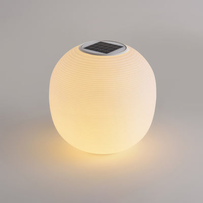 Lumière extérieure moderne minimaliste PE ovale à LED solaire et étanche pour jardin et patio 
