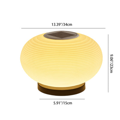 Lumière extérieure moderne minimaliste PE ovale à LED solaire et étanche pour jardin et patio 