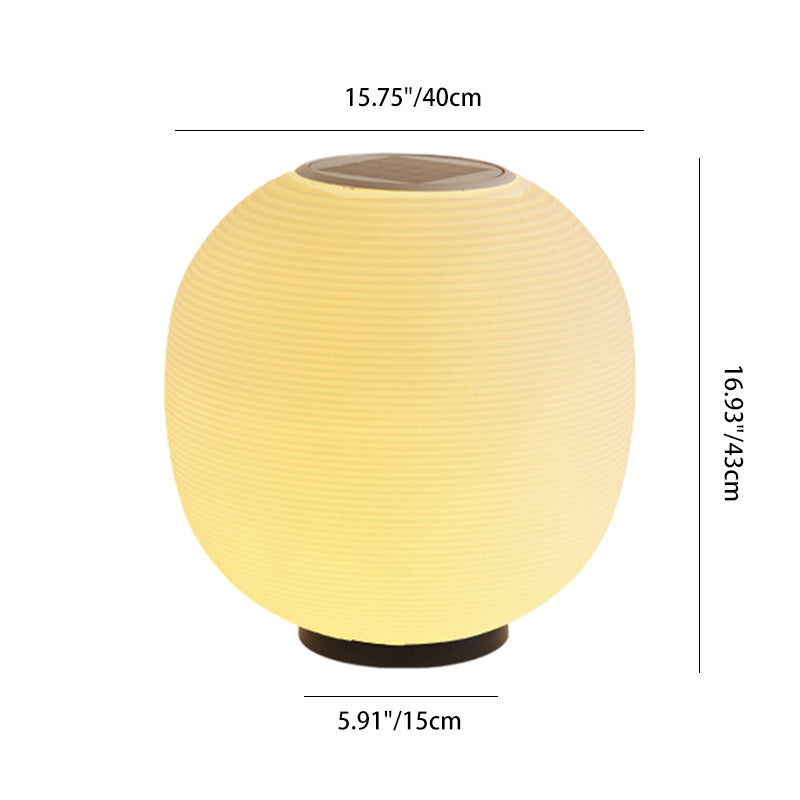 Lumière extérieure moderne minimaliste PE ovale à LED solaire et étanche pour jardin et patio 