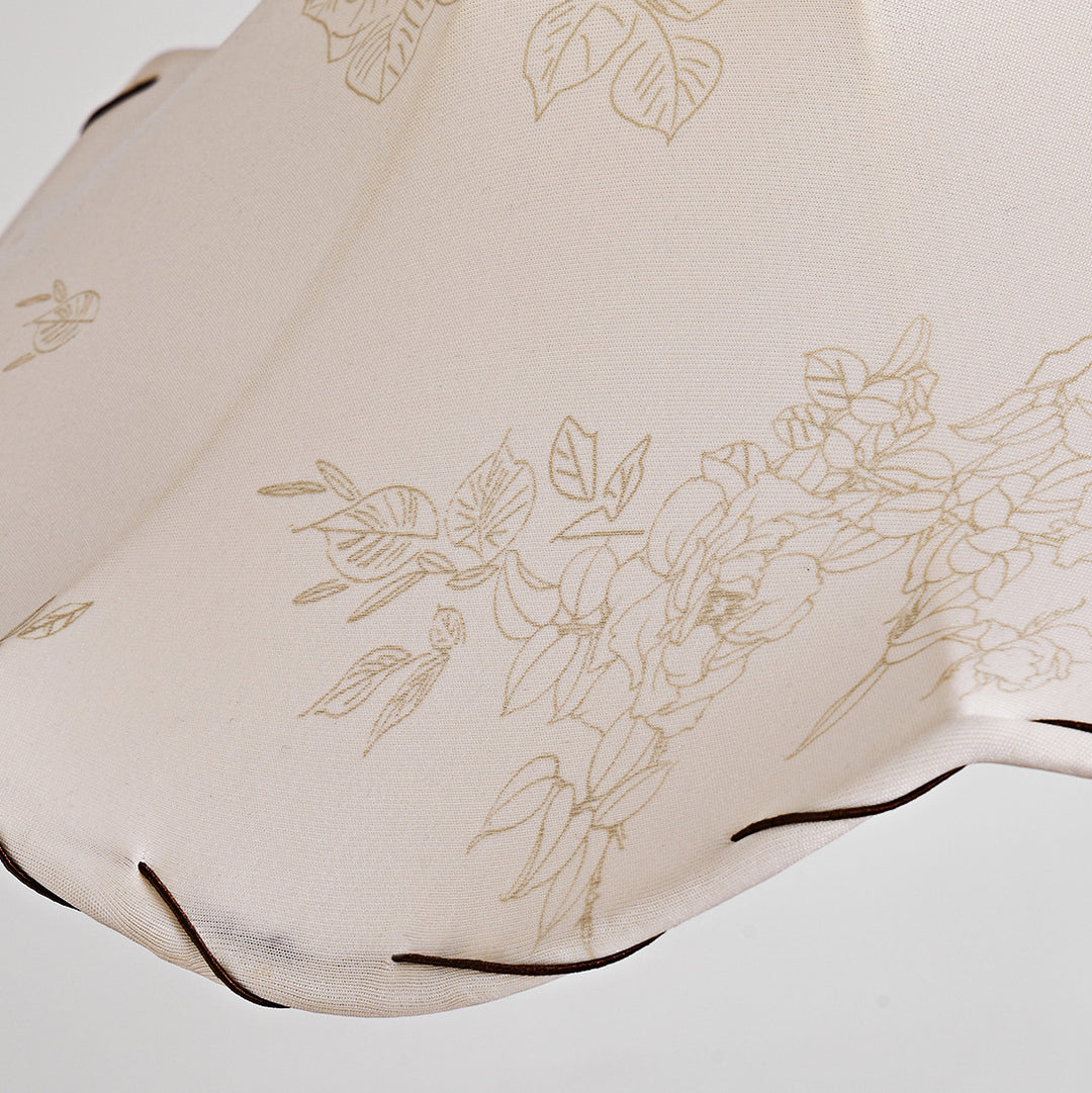 Tissu traditionnel français &amp; bois floral 1-lumière suspension pour salle à manger, chambre &amp; salon 