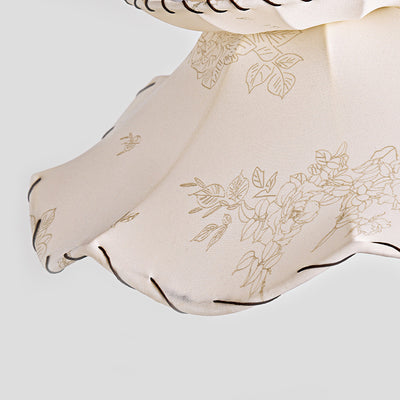 Tissu traditionnel français & bois floral 1-lumière suspension pour salle à manger, chambre & salon 