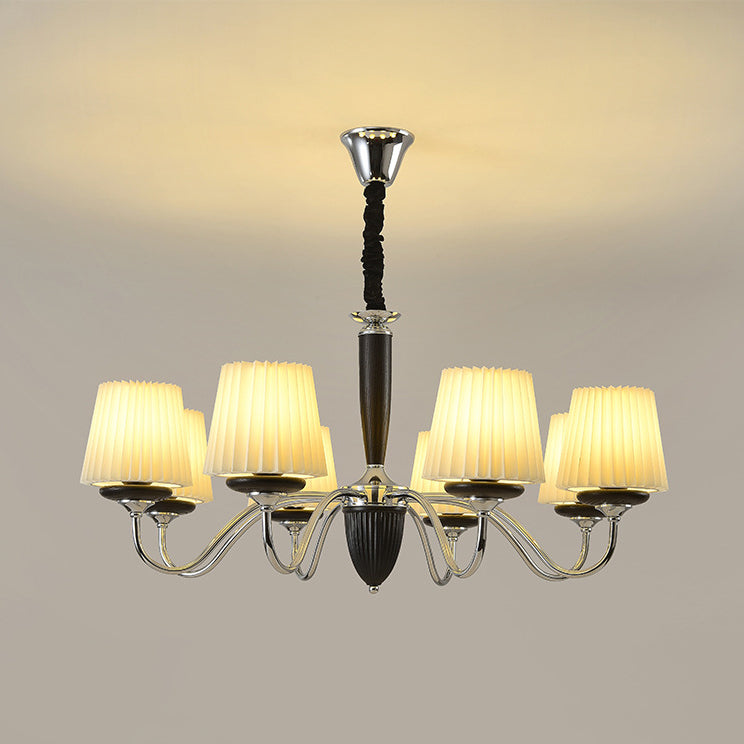 Lustre rond en bois de fer traditionnel français à 6/8 lumières pour chambre et salon 